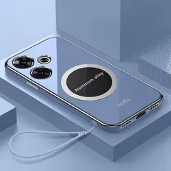 Plating Magnetic Slim Protective Back Cover - Soft TPU Phone Case Shell for POCO F6 Pro (Gray)