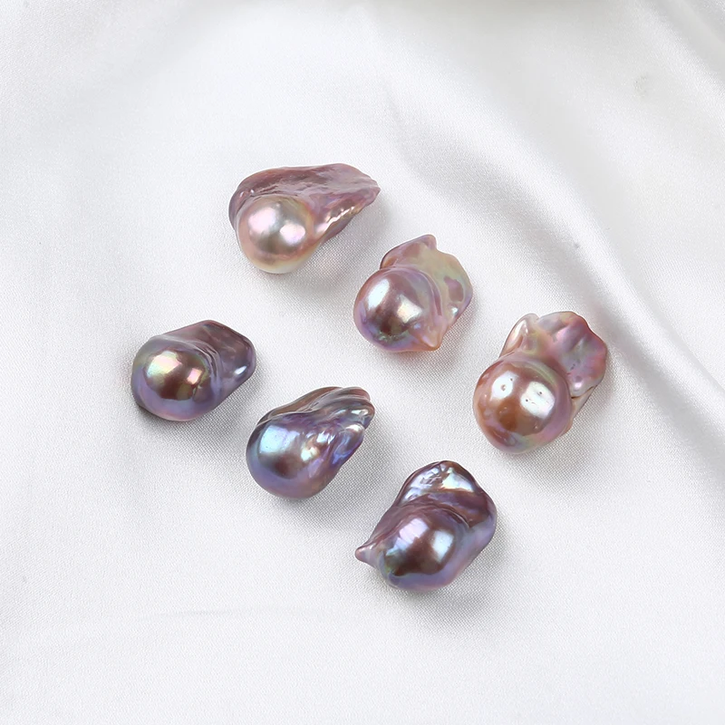 14-20Mm Top Quality Aaaa Natural Purple Fireball Loose Real Freshwater Large Baroque Pearl Beads