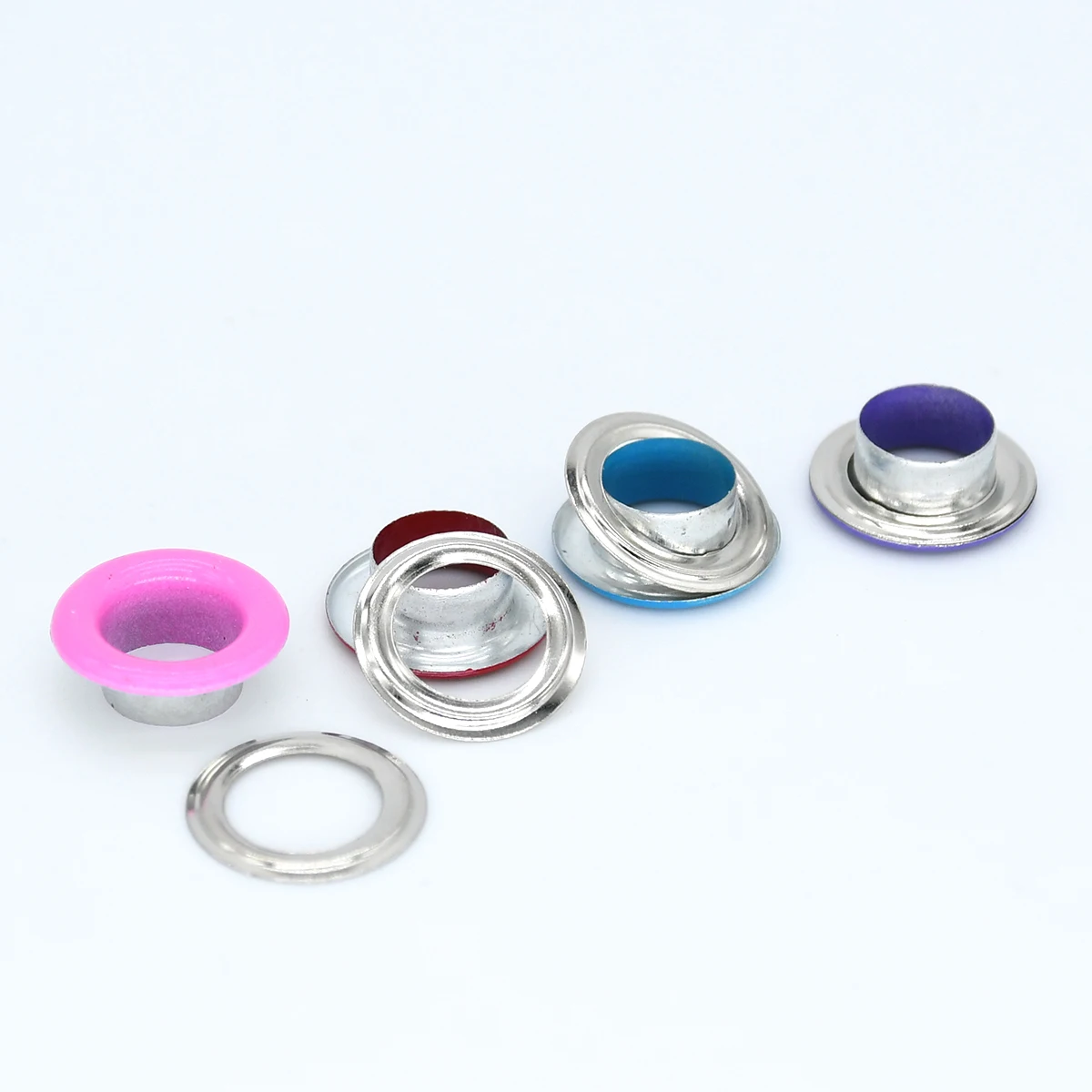 Colored eyelets grommets with washer inner 6mm round hole eye rings for shoes bag clothing belt hat scrapbooking 100sets/pack