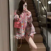 New Autumn Rainbow Color knitted Sweater Women Fashion V-Neck Tassel Decoration Cardigan Lady Retro Single-Breasted Casual Tops 1