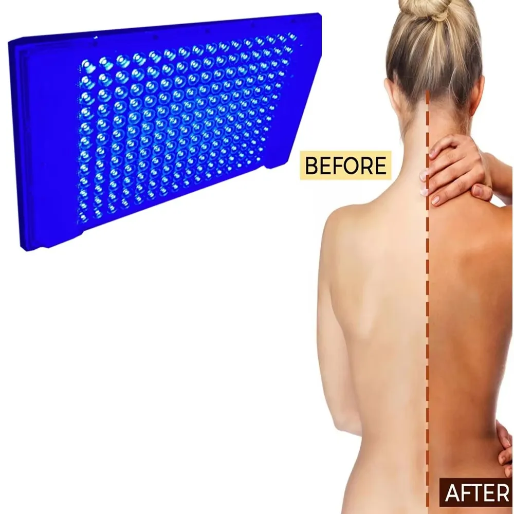 Ultraviolet Tanning Lamp 192 LEDs 460nm Full Blue Lamp Portable Tanning Light for Face Body 85‑265V Skin care