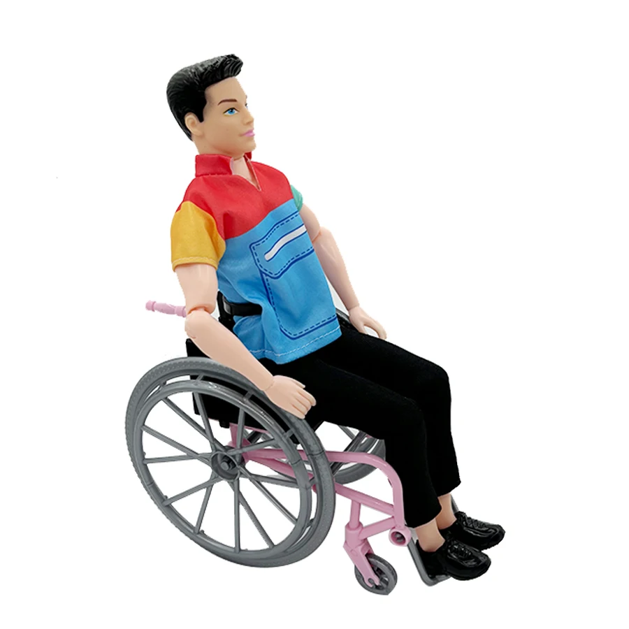 Movable Lifelike Wheelchair for Barbie/ken Dolls Cute Dollhouse Mini Item Doll Accessories Toys for Children Birthday Gift 4