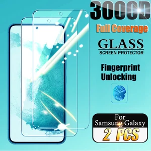 2PCS HD Tempered Glass For Samsung Galaxy S24 Ultra S23 S22 S21 Plus Screen Protector Note 20 Fingerprint Unlocking Note20 FE 5G