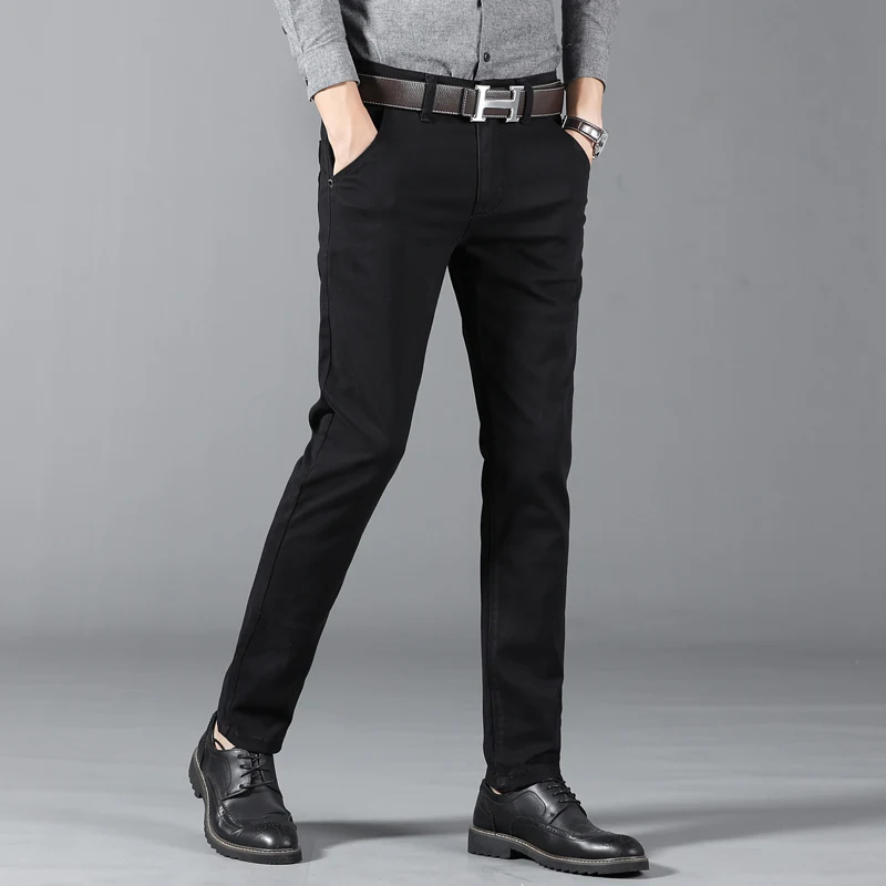 6 Farben Herrenhosen Business Casual Hosen Persönliche Markenkleidung Herren Lange Gerade Hosen 98% Baumwolle Reguläre Volle Länge – Detail 9