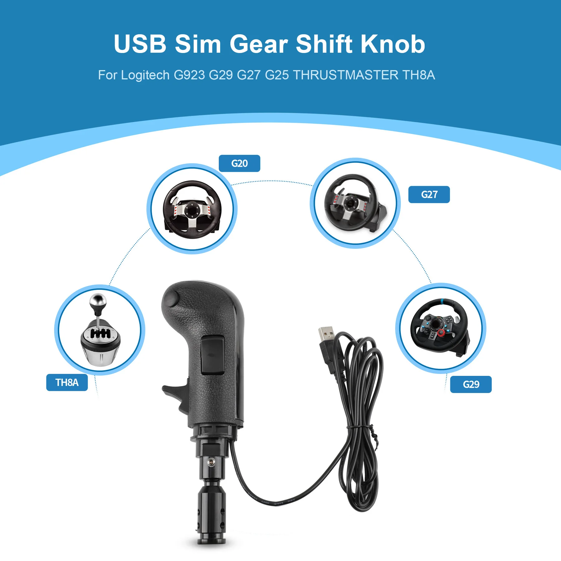 Truck Simulator Shifter Knob with USB Cable For Logitech G923 G29 G27 G25  TH8A For ATS ETS2 Truck Games PC USB Shift Knob - AliExpress