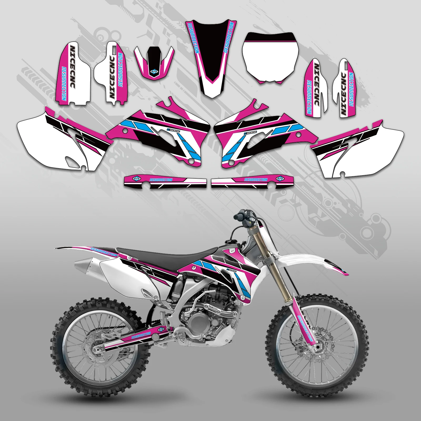 NICECNC Für Yamaha YZ250F YZ450F YZF 250 450 2006 2007 2008 2009 Motorrad Verkleidung Grafiken Hintergrund Aufkleber Aufkleber Anpassen – Detail 14