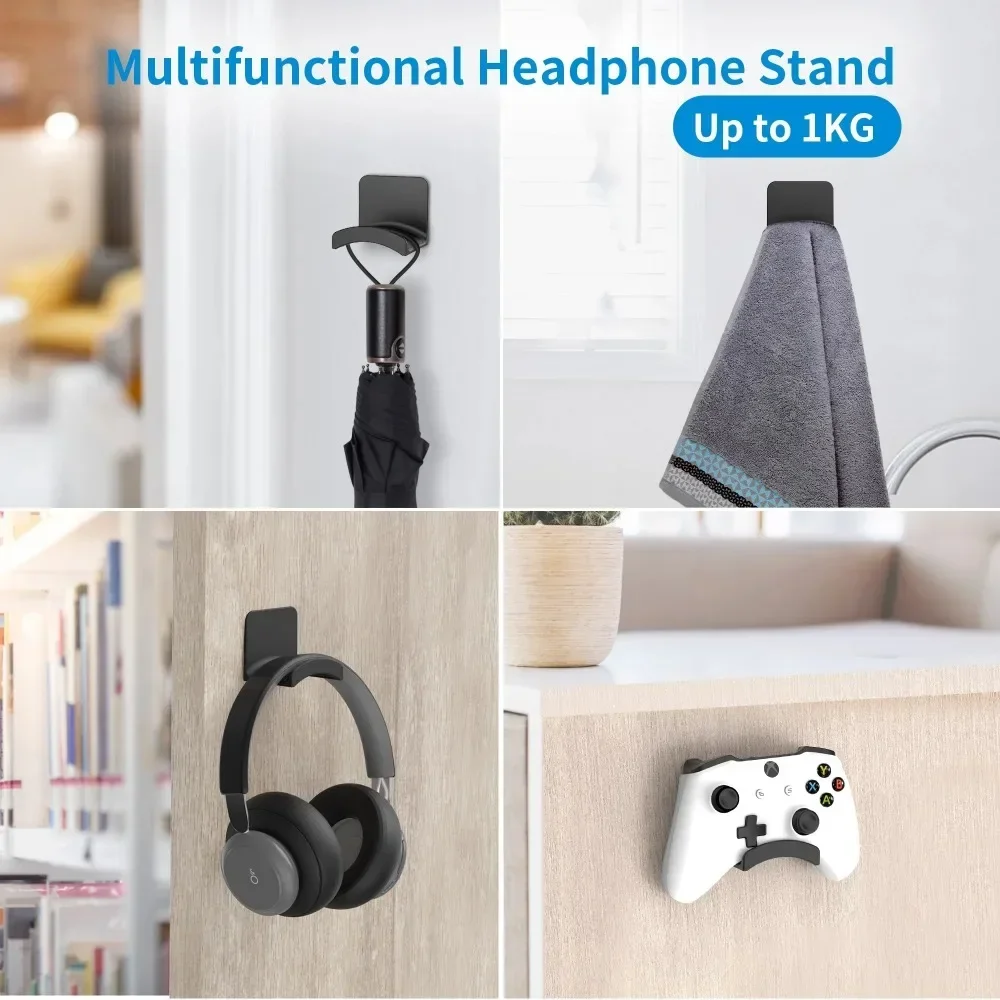 Headphone Bracket Storage Hook Dormitory Wall-mounted Computer Headset Holder Earphone Display Stand Racks