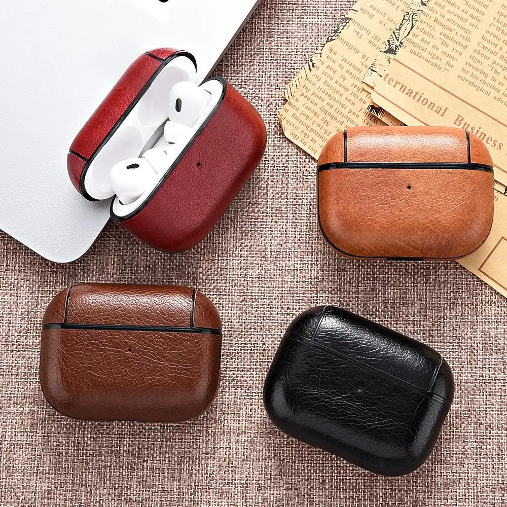 Per Airpods Pro 2 Custodia Business Pu Leather Auricolare Custodia Protettiva Per Cuffie Wireless Per Apple Air Pod 3 Pro Case Funda
