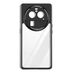 Transparent Hard PC Case with TPU Edge - Durable Protective Phone Back Cover for Find X6 (Black)