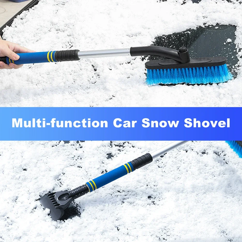Winter Machine Extendable Car Cleaning Ice Scraper Snow Shovel Windshield Brush Foam Handle Detachable With Ergonomic