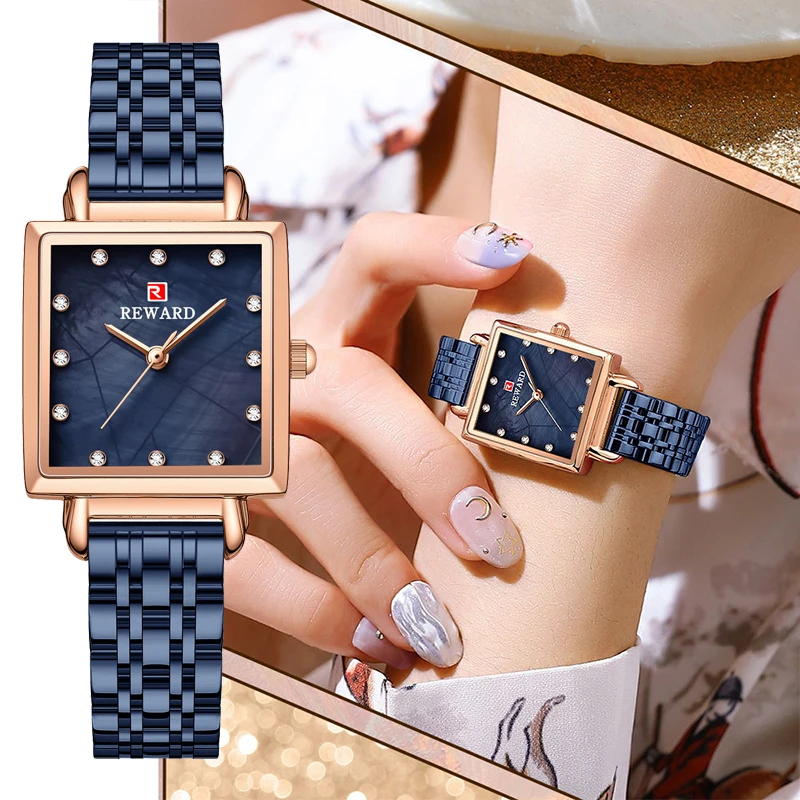 

High End Women's Square Colored Scallop Dial Waterproof Multi-functional Sports Watch Men's Exquisite Quartz Watch