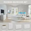 25" Tall Modern Nightstand with Charging Station, 23.6'' Wide Wood Bedside Table w/2 Storage Drawers,for Bedroom, Living Room 3