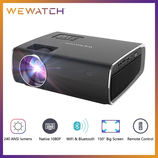 WEWATCH-proyector de películas V56 Native, 1080P, Full HD, WiFi, Bluetooth,  altavoz incorporado, proyector de Video para películas al aire libre, cine  en casa - AliExpress