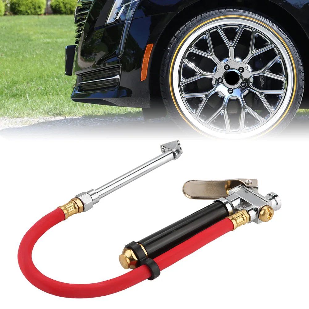 Tire Pressure Filler Handheld Car Tire Pressure Filler Fill Inflator Gauge Dual Chuck Hose Tool air pump tire inflator
