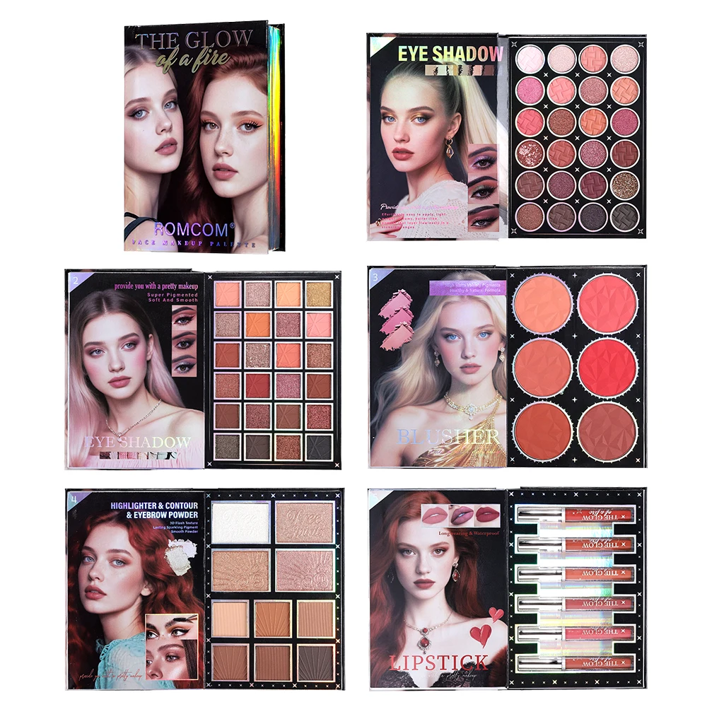 makeup magic book, including eye shadow, lip gloss, powder blusher, highlight, a complete set of makeup magic book, an ideal gi