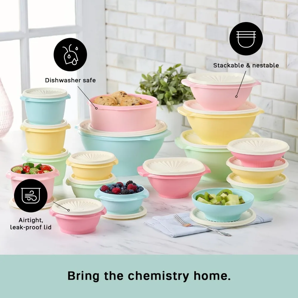 Tupperware Heritage Collection 36 Piece Food Storage Container Set in  Vintage Colors- Dishwasher Safe & BPA Free - - AliExpress