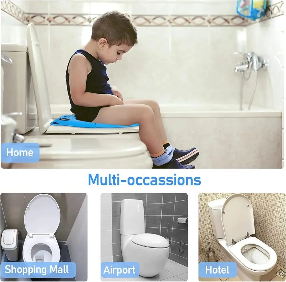 Portable Folding Non Slip Silionce Pads Potty Training Seat for Kids Foldable Toddlers Toilet Seat Potty Seat Cover for Travel 2
