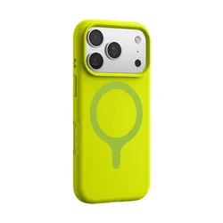 Dopamine Neon Color Matte Liquid Silicone Magnetic Shockproof Case - iPhone 16 (Neon Green)