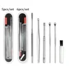 4/5/6pcs Remover Ear Spoon Curette Ear Cleaning Spiral Earpick Easy Ear Cleaner Set Earpick Ears Wax Remover Black Dots Cleaner 4