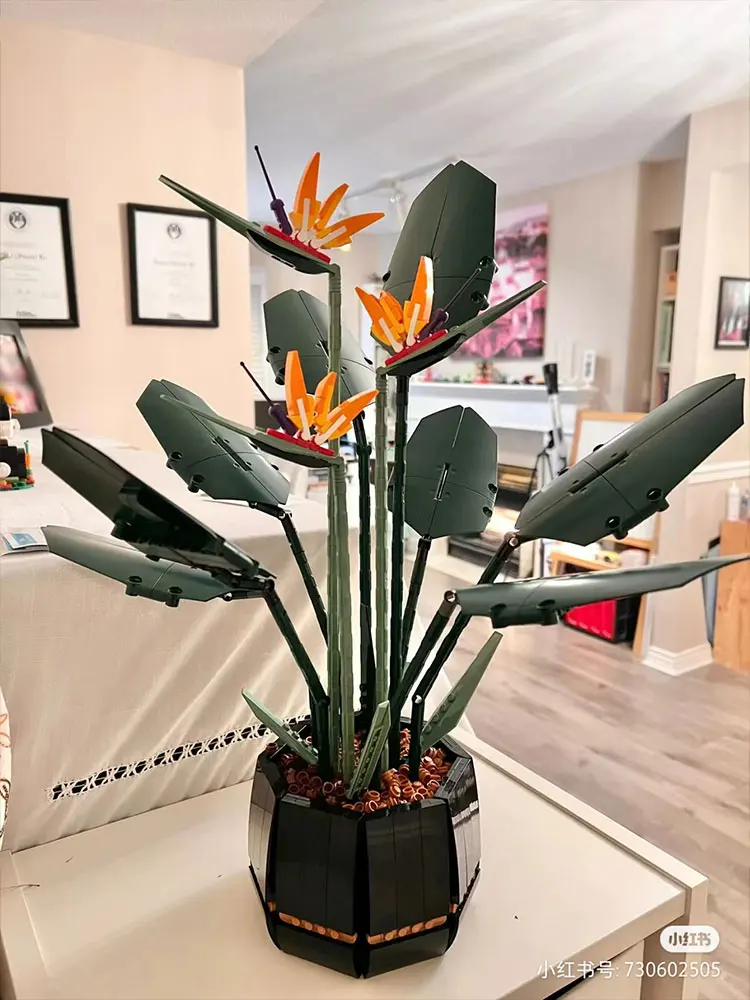 Jaki New 10289 Bird Of Paradise Bouquet Rose Buildingblock Bricks Girl Fai Da Te In Vaso Lllustration Holiday Girlfriend Gift