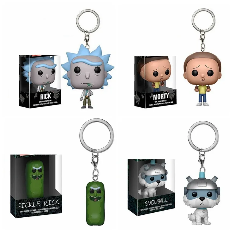 Funko Pop Movie Tv Pickle Morty Hologram Rick Clone Portachiavi Toy Mr Meeseeks Snowball Action Figure Toys Model Doll Toy