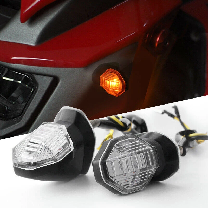 

2Pcs Universal Motorcycle Turn Signal Indicator Light Lamp Bulbs Black Amber 12V