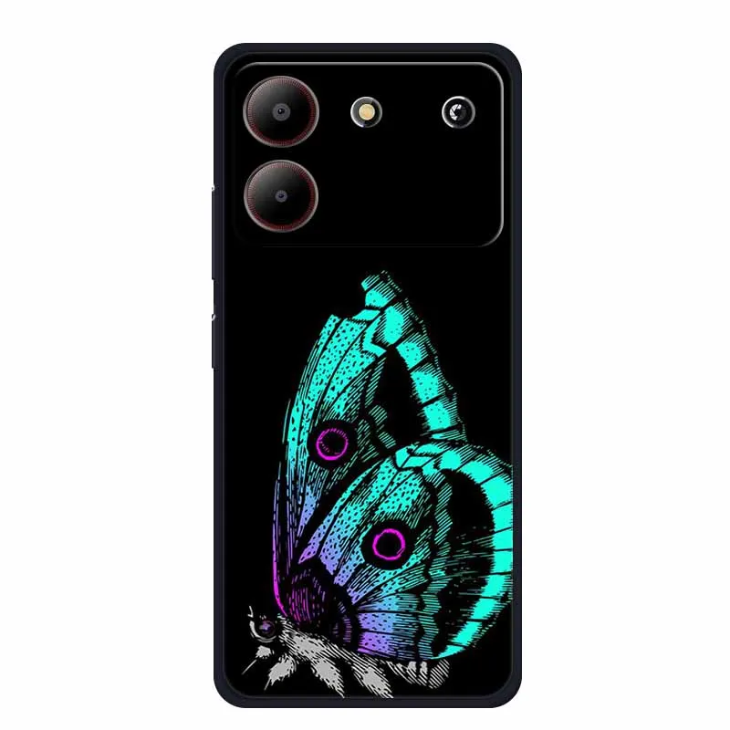Luxury 6.6 TPU Soft Silicone Back Cover with Floral Cartoon Design