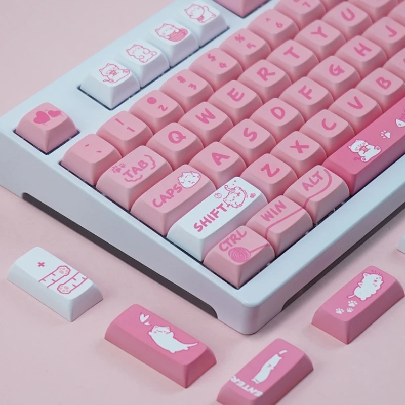 

XDA Keycaps Pink Cute PBT Dye Sub Keycap 126 Keys For Cherry Mx Switch Mechanical Keyboard 61 64 75 82 104 Keys Keyboard Key Cap
