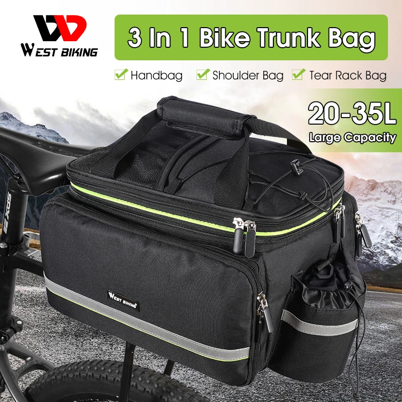 Kolonisten strand Concurreren West Fietsen Waterdicht Fiets Draagtas Multifunctionele 3 In 1 Grote  Capaciteit Reistassen Met Regenhoes Mtb Rear Rack Bag|Fietstassen| -  AliExpress