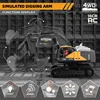 RC Excavator 2.4Ghz 16 Channel 1:16 RC Engineering Car with Light and Music Alloy & Plastic Simulation Construction Vehicle Toys 5
