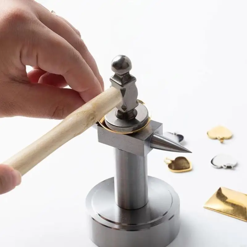 Martello da gioielliere a faccia tonda e piatta per progetti lavorazione dei metalli Pratico martello ergonomico da orafo per - immagine 2