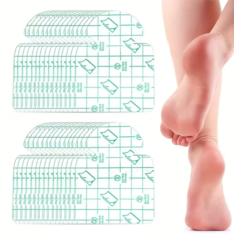 10개입 투명 보습 힐 패드 - 통기성 쿠션, 부드러운 PVC, 접착제 없음, 건조하고 갈라진 발뒤꿈치 복구용, 명절 선물
