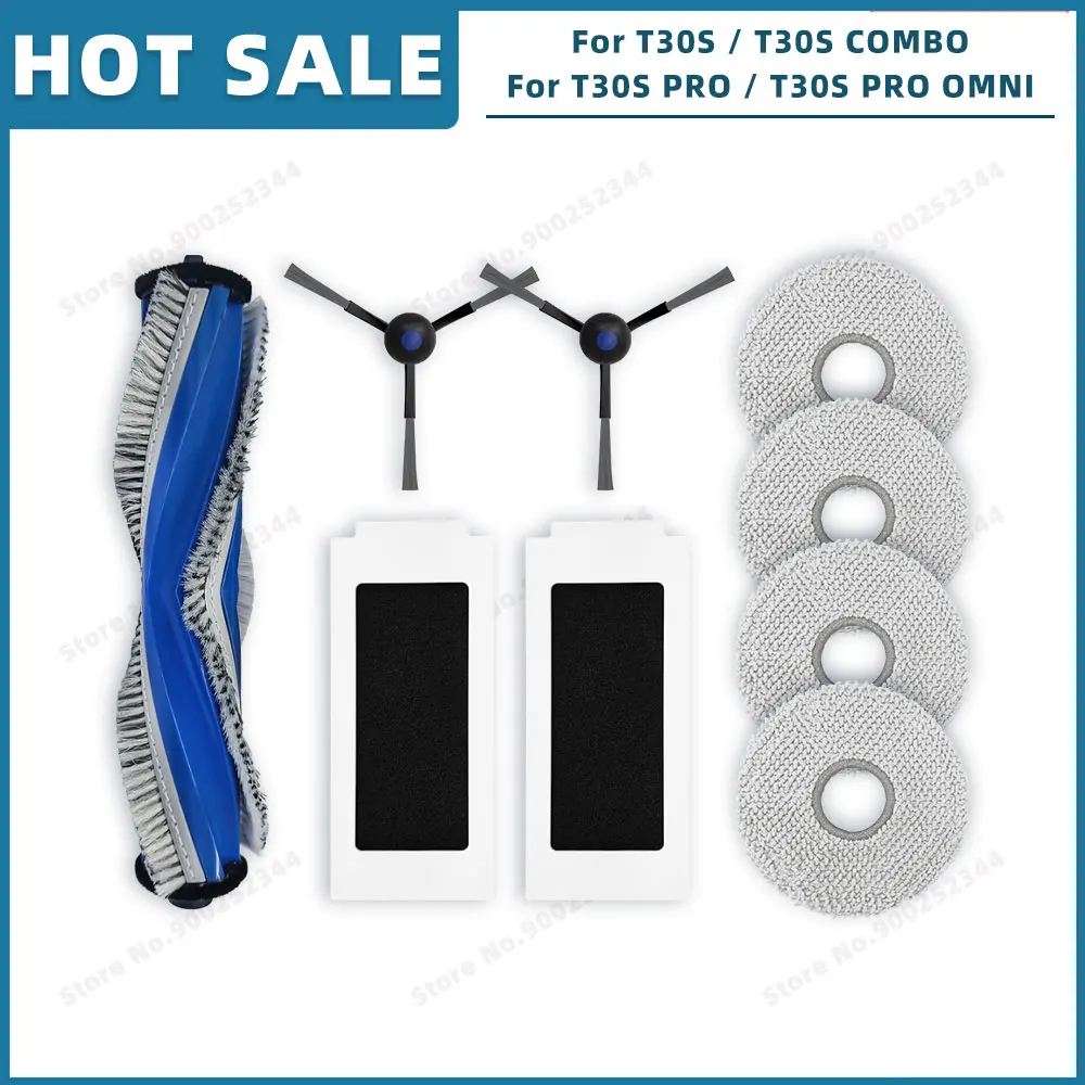 Kit Ecovacs Deebot T30S Kit Accessoires Pour Ecovacs Deebot T30S/T30S Pro - 19 Pièces: Brosse, Filtres HEPA, Sacs à Poussière, Lingettes Ecovacs Deebot T30 Pro Omni