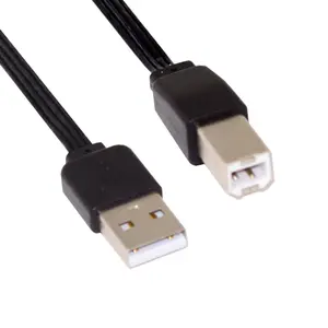 CYSM Xiwai USB 2.0 Type-A Male to Type-B Male Data Flat Slim FPC Cable for Scanner & Disk & Printer 13cm