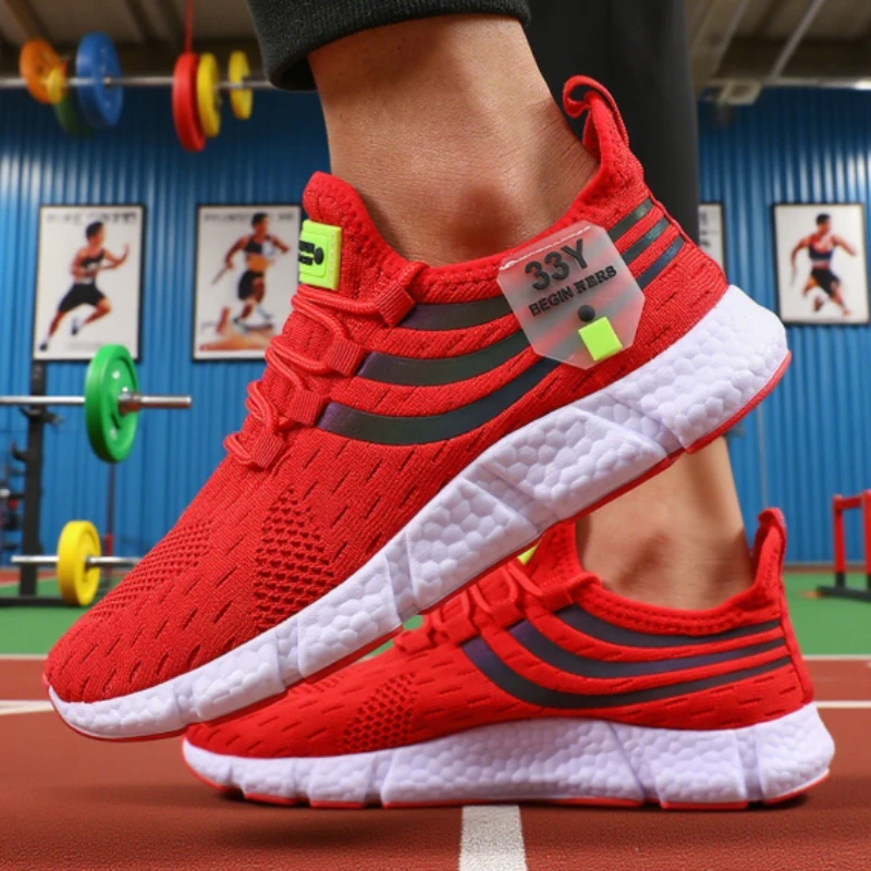 Men's Lightweight Breathable Mesh Sneakers - Comfortable Athletic Running and Walking Shoes