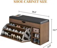 Bench Cabinet Shoe Rack for Entryway with Sitting Stool Shoe Storage Cabinet for Entryway Shoe Rack Three-Tier 2
