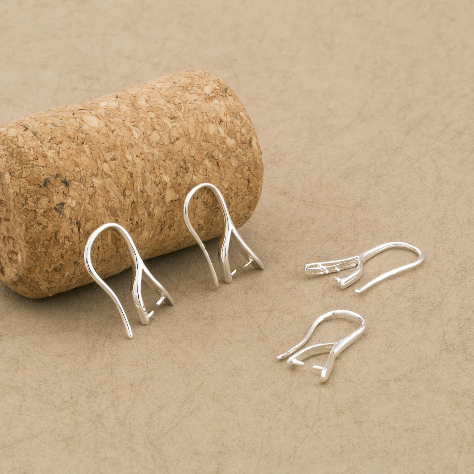 Elegant Silver Glossy Bail Pinch Clasps & Hooks for Jewelry Making (10/20/50PCS)
