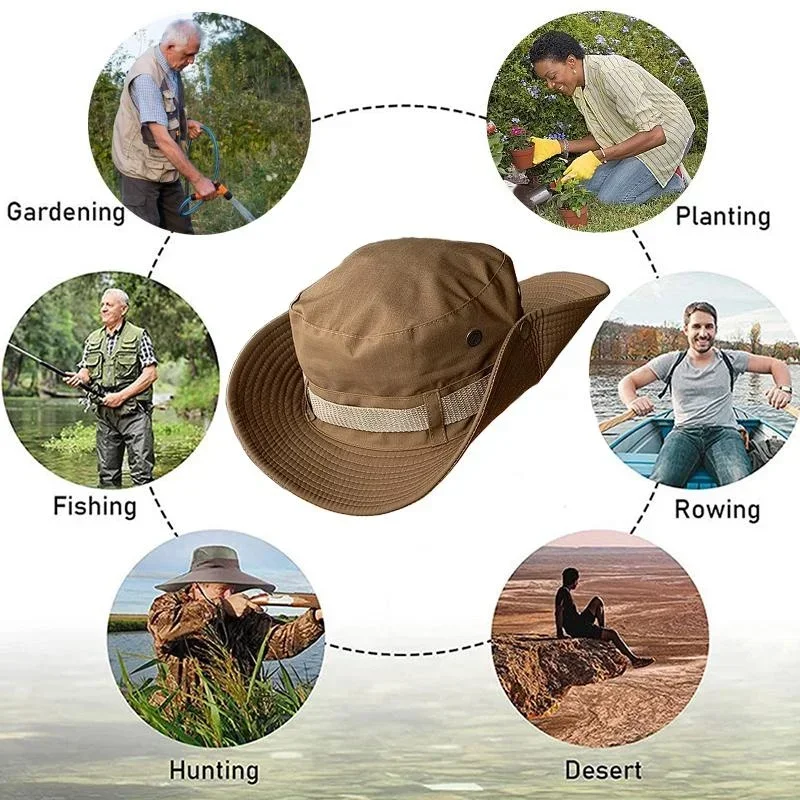 Sun Hats Men Outdoor Fishing Cap Wide Brim Anti-UV Protection Women Bucket Hat Summer Hiking Fisherman Caps sun hats