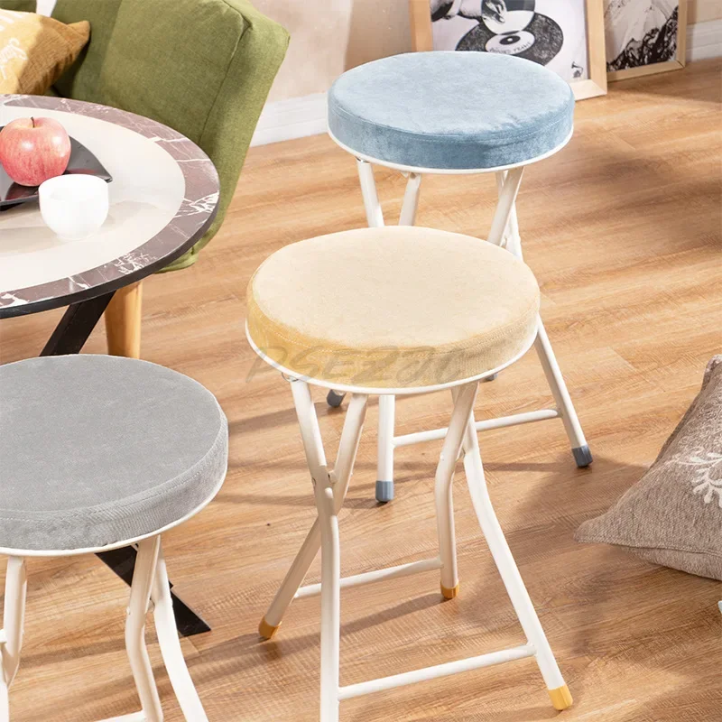 Folding Fabric Household Chairs Simple Dining Stools Casual and Minimalist Can Be Disassembled and Washed