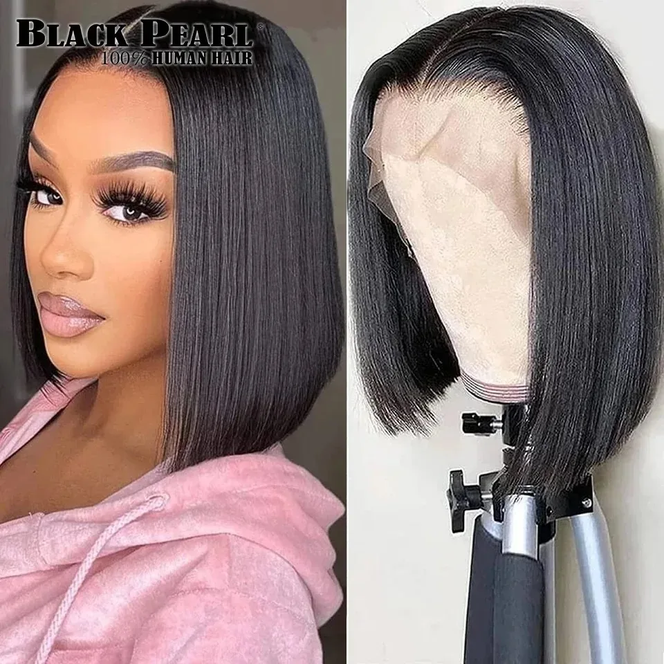 Brazilian Short Bob Wigs Human Hair HD Transparent Lace Front Wigs For Black Women Pre Plucked Baby Hair human hair wig