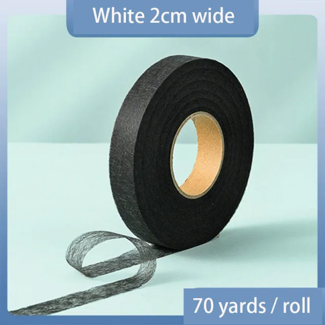 70 Yard White Double Sided Sewing Accessory Adhesive Tape Cloth Apparel Fusible Interlining DIY Accessories Patchwork Lining Fab black 2cm