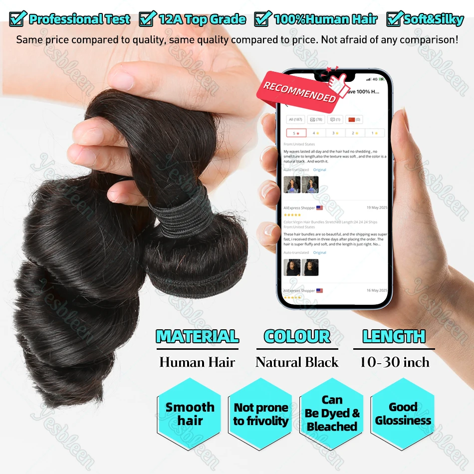 Human Hair Extensions 32 Inch Loose Deep Wave Brazilian Virgin