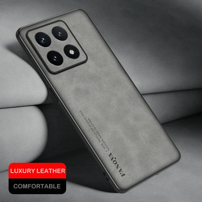 Leather TPU Soft Bumper Protective Phone Case with Lens Protection