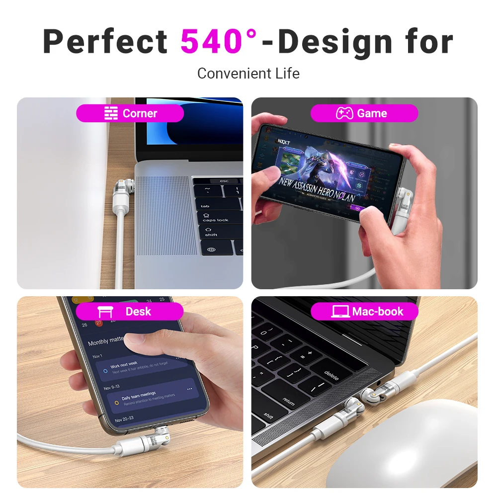 AUFU 9Pin Magnetic USB C Adapter 240W USB C to Type Fast Charging Female Converter for iPhone 16 15 Laptop Macbook Samsung
