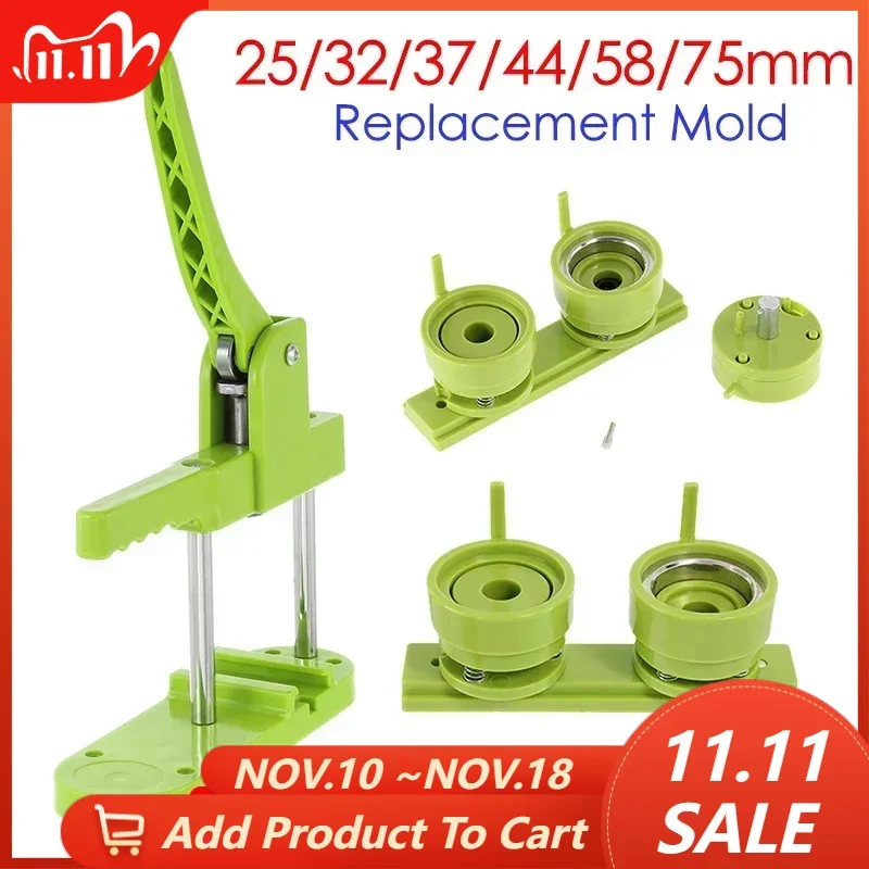 25/32/37/44/58MM Badge Pin Button Mold Sliding Style Badge Button Maker Machine Press Machine Bracket for DIY Making Craft