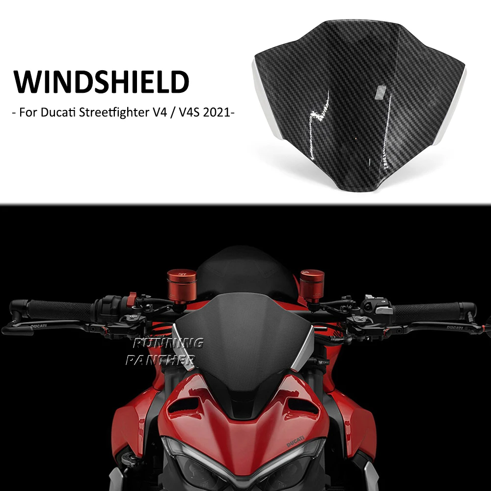

Motorcycle Windscreen Windshield Wind Deflector Screen Shield For Ducati Streetfighter STREETFIGHTER V4 S V4S 2021-UP 2022 2023