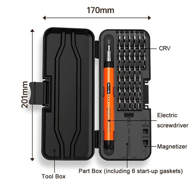 Electric Screwdriver Set Precision Power Tool Kit Rechargeable Wireless Mini Small Bits for Mobile Cell computer Repair CRV 3