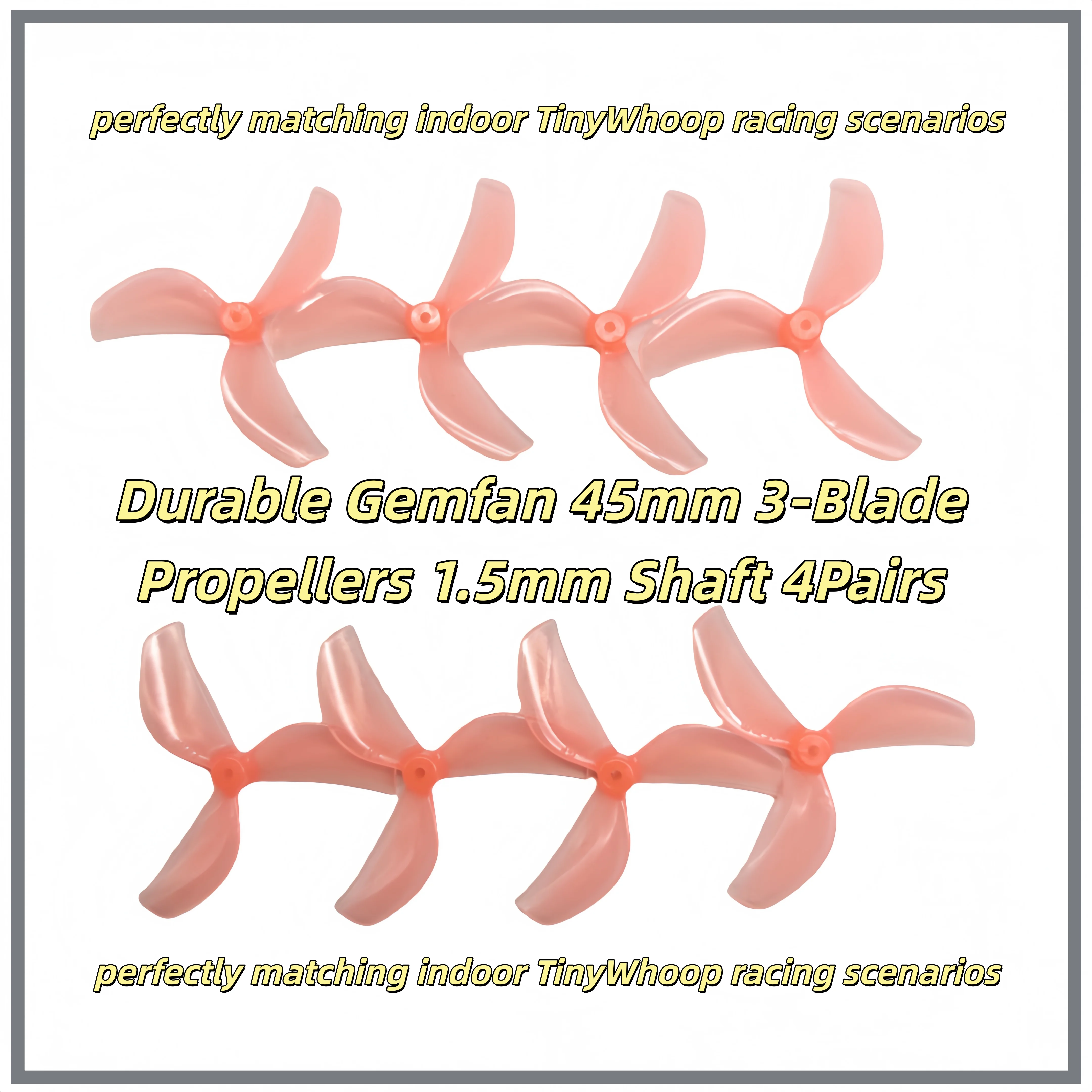 High Thrust Gemfan 45mm 2/3-Blade PC Propellers for Micro Drones - 4 Pairs