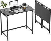 Small Foldable Computer Desk for Small Spaces, Space Saving Study Writing Office Desk Foldable Table for Home Office 2