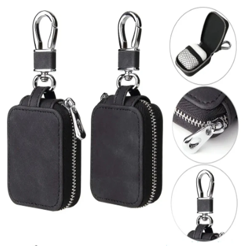 Portable Mini PU Leather Anti Drop Headphone Storage Bag Universal Zipper Anti-Loss Keychain Wireless Headphone Protective Case 1